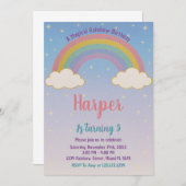 Boho Pastel Rainbow Einladung zum Geburtstag (Vorne/Hinten)