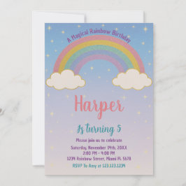 Boho Pastel Rainbow Einladung zum Geburtstag