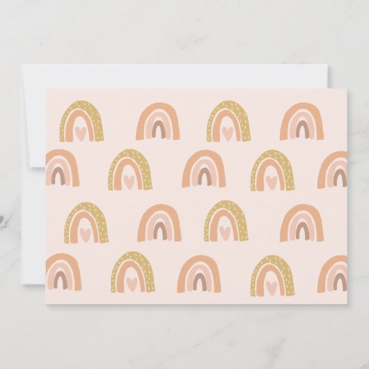 Boho Pastel Rainbow Erster Geburtstag Einladung (Rückseite)