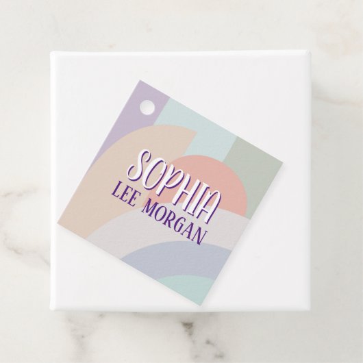 Boho Pastel Rainbow Geschenkanhänger (Beispiel)