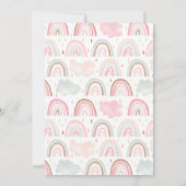 Boho Pastel Rainbow Girls Geburtstagsparty Einladung (Rückseite)