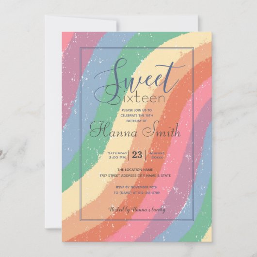 Boho Pastel Rainbow Handgemalte Pinselstriche (Vorderseite)