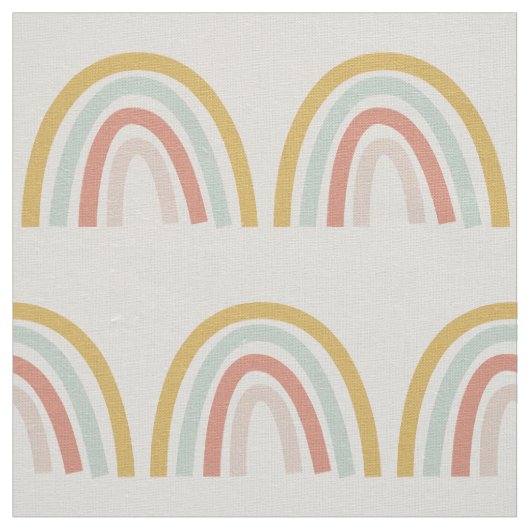 Boho Pastel Rainbow Natural Ivory Linen Fabric Stoff (Muster)