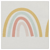 Boho Pastel Rainbow Natural Ivory Linen Fabric Stoff (Nahaufnahme)