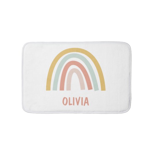 Boho Pastel Rainbow Personalisiert Badematte (Vorderseite)