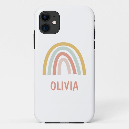 Boho Pastel Rainbow Personalisiert Case-Mate iPhone Hülle (Rückseite)