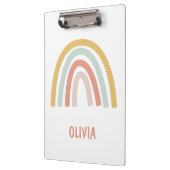 Boho Pastel Rainbow Personalisiert Klemmbrett (Links)