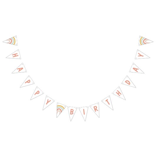 Boho Pastel Rainbow Personalisiert Wimpelkette (Alle)