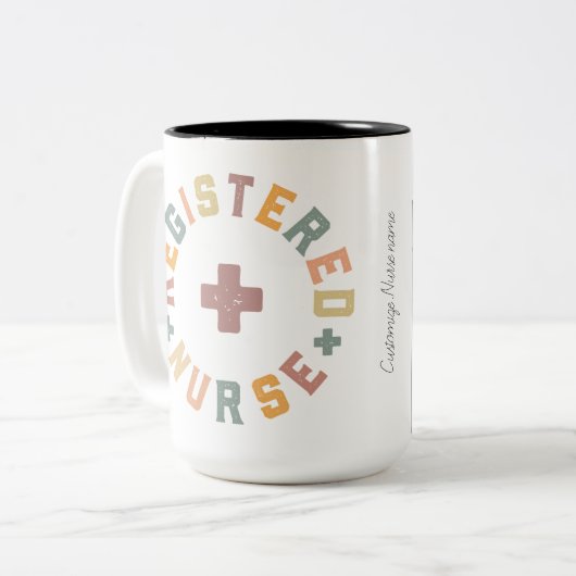 Boho Pastel Registered Nurse 15 oz Tasse (Vorderseite Links)