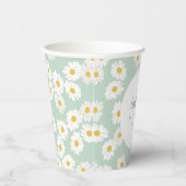 Boho Pastel Sage Daisies Floral Custom Baby Dusche Pappbecher (Rechts)