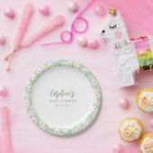 Boho Pastel Sage Daisies Floral Custom Baby Dusche Pappteller (Party)