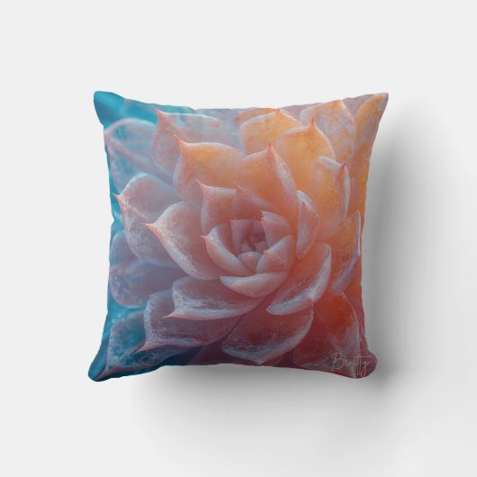 Boho Pastel Succulent Pillow - Zuckerhaltige Petal Kissen (Rückseite)