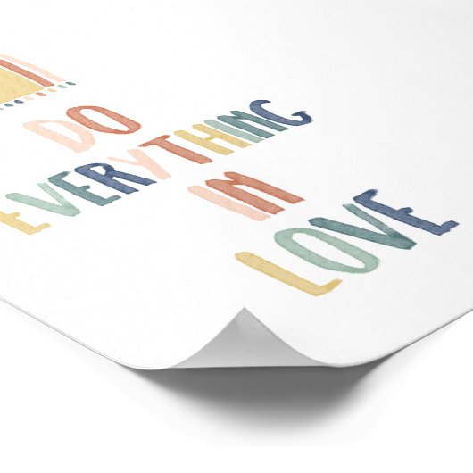 Boho pastel Tun Sie alles in Liebe Poster (Ecke)