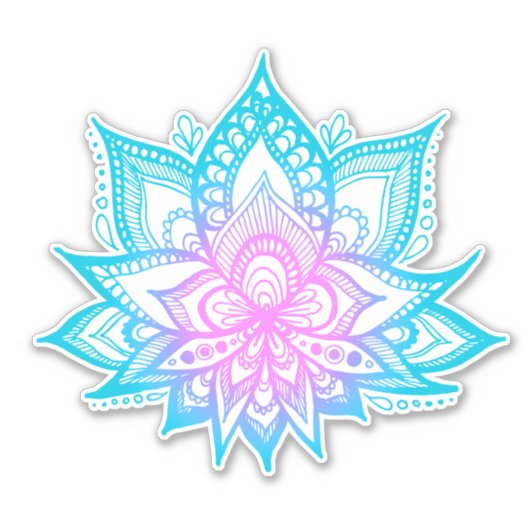 Boho Pastel Vibes Lotus Blume Aufkleber (Vorderseite)