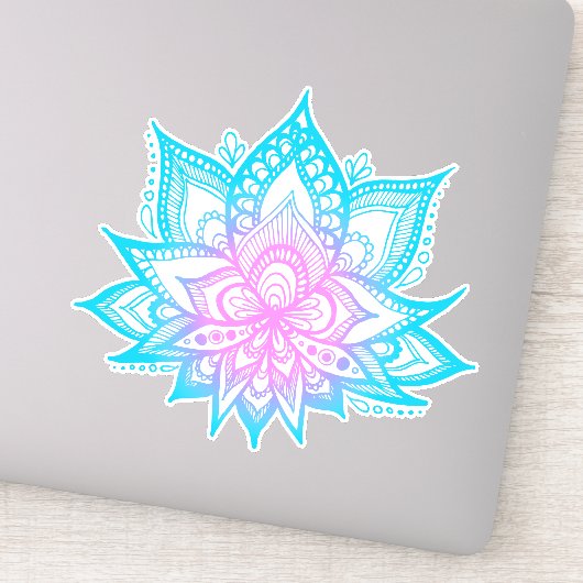 Boho Pastel Vibes Lotus Blume Aufkleber (Detail)