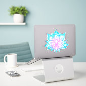 Boho Pastel Vibes Lotus Blume Aufkleber (Laptop auf Schreibtisch)