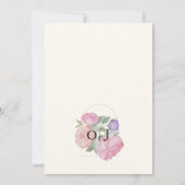 Boho Pastel Watercolor Florals Wedding Einladung (Rückseite)