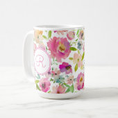 Boho Pastel Watercolor Kaffeetasse (Vorderseite Links)