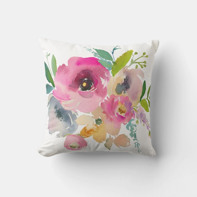 Boho Pastel Watercolor Kissen (Vorderseite)