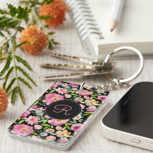 Boho Pastel Watercolor Schlüsselanhänger (Vorderseite rechts)