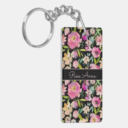 Boho Pastel Watercolor Schlüsselanhänger (Vorderseite links)