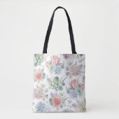 Boho Pastel Watercolor Succules Blumenmuster Tasche (Vorderseite)