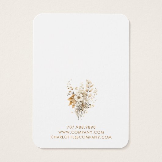 Boho Pastel Watercolor-Wildblumen Karten anzeigen (Rückseite)