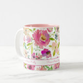 Boho Pastel Watercolor Zweifarbige Tasse (Vorderseite Links)