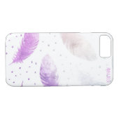 *~* Boho Pastel White & Lavender Fether Dots Case-Mate iPhone Hülle (Rückseite (Horizontal))