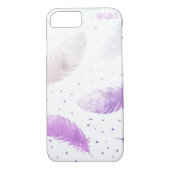 *~* Boho Pastel White & Lavender Fether Dots Case-Mate iPhone Hülle (Rückseite)