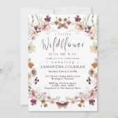 Boho Pastel Wildblume Thema Moderne Babydusche Einladung (Vorderseite)