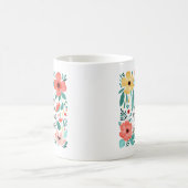 Boho Pastel-Wildblumen Inspiration und Selbstverso Kaffeetasse (Mittel)
