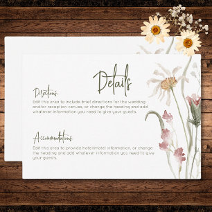 Boho Pastel Wildblumen Moderne Blumendetails Begleitkarte