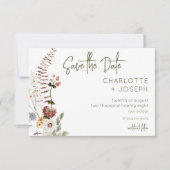 Boho Pastel Wildblumen Moderne Blumenhochzeit Save The Date (Vorderseite)