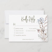 Boho Pastel Wildblumen Modernes, florales Drei-Din RSVP Karte (Vorderseite)