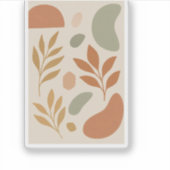 Boho-Pastell-Blätter benutzerdefinierter Aufkleber (Vorderseite)