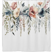 Boho-Pastell-Blumenkaskade Duschvorhang (Vorderseite)