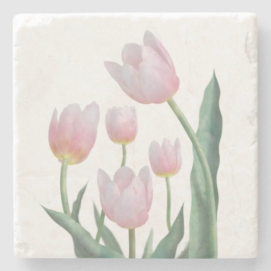 Boho-Pastell-Blumenmuster Steinuntersetzer (Vorderseite)