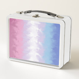 Boho-Pastell-Fluffig-Abstrakte Bigender-Stolzflagg Metall Brotdose