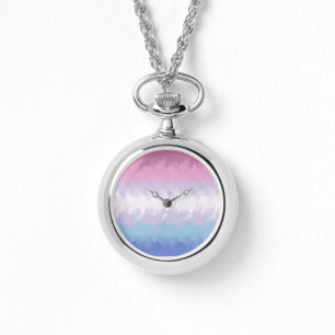 Boho-Pastell-Fluffig-Abstraktes Bigender-Stolz-Fla Armbanduhr