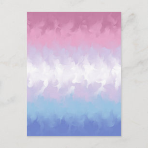 Boho-Pastell-Fluffig-Abstraktes Bigender-Stolz-Fla Postkarte