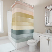 Boho-Pastell-Gestreifte Gradient-Minimalist-Wasser Duschvorhang (Beispiel)