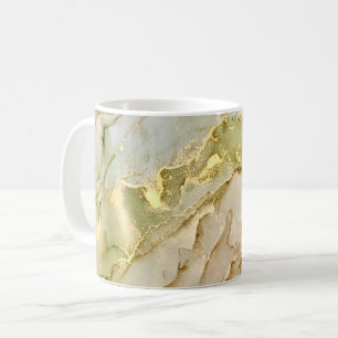 Boho Pastell Grün Beige Gold Kaffeetasse