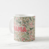 Boho-Pastell-Grün und Rosa Blumenmuster Mama Kaffeetasse (Vorderseite Links)