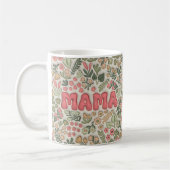 Boho-Pastell-Grün und Rosa Blumenmuster Mama Kaffeetasse (Links)