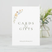 Boho-Pastell-Wildblumen-Hochzeitstisch-Schildchen (Stehend Vorderseite)