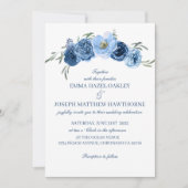 Boho pastellblau & rot-schick Blumenzehen Einladung (Vorderseite)