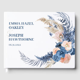 Boho pastellblau & rot-schick Hochzeit Gästebuch