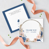 Boho pastellblau & rot Wedding "Danke" Card Save The Date