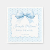 Boho pastellblaue Schleife Baby Boy Duschpapier Serviette (Vorderseite)